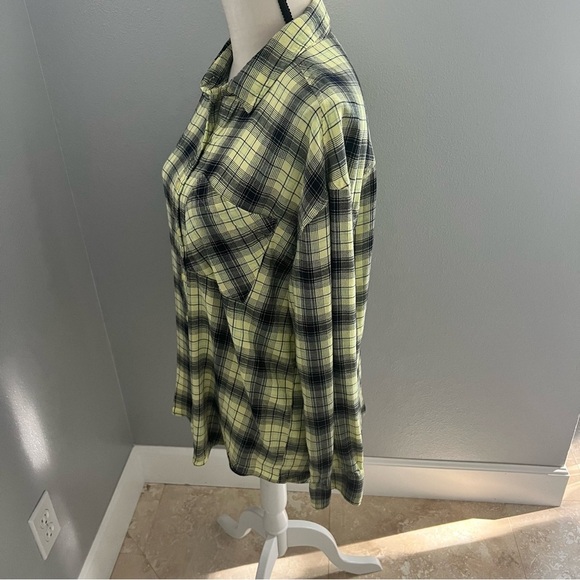 Abound Lime Green and Blue Button Down Shirt Relaxed Fit - Picture 3 of 9